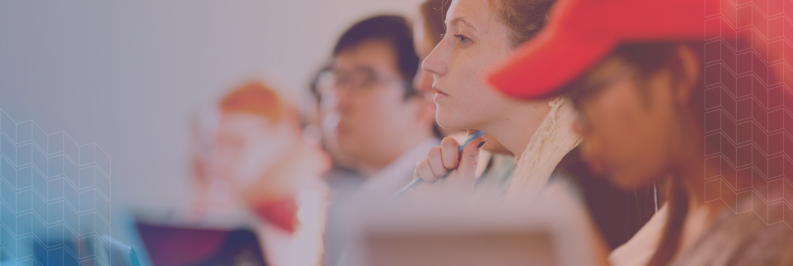 Students concentrating in class