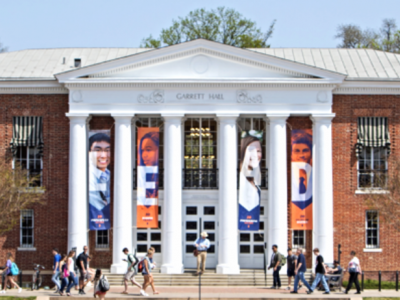 Garrett Hall with LEAD banner