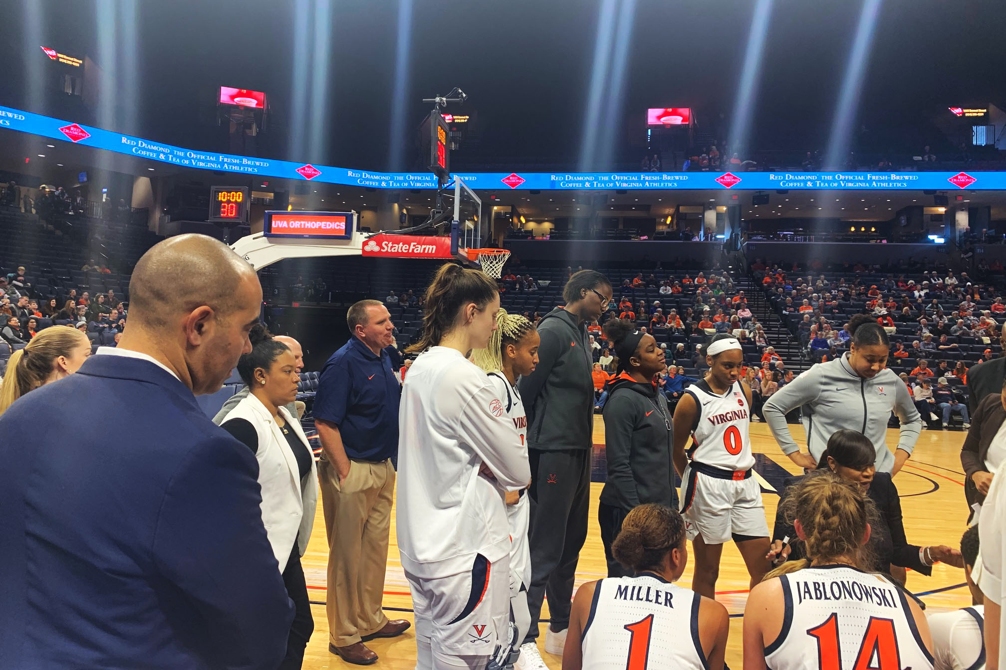 Dean Solomon coaches the women's basketball team.