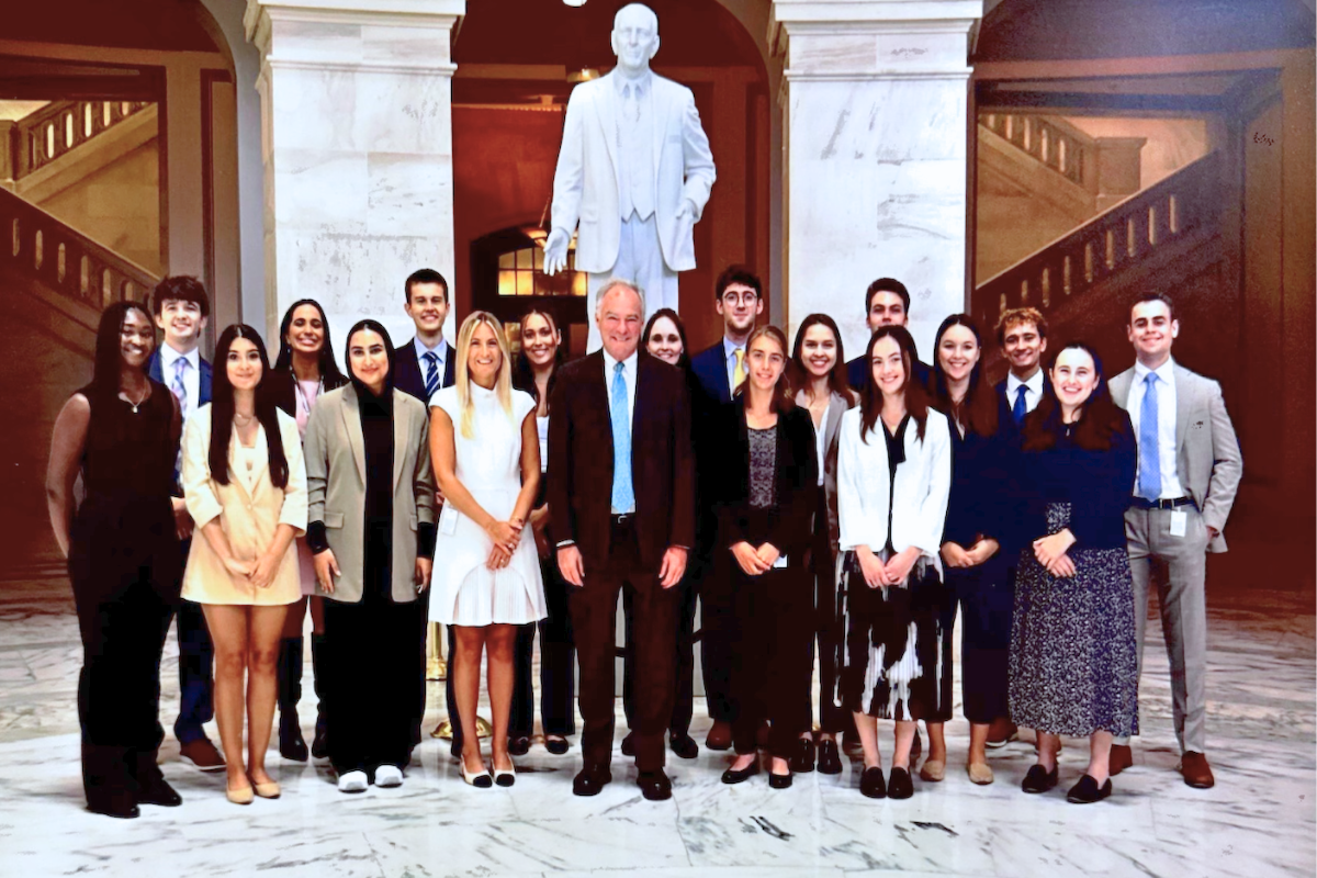 students with senator kaine